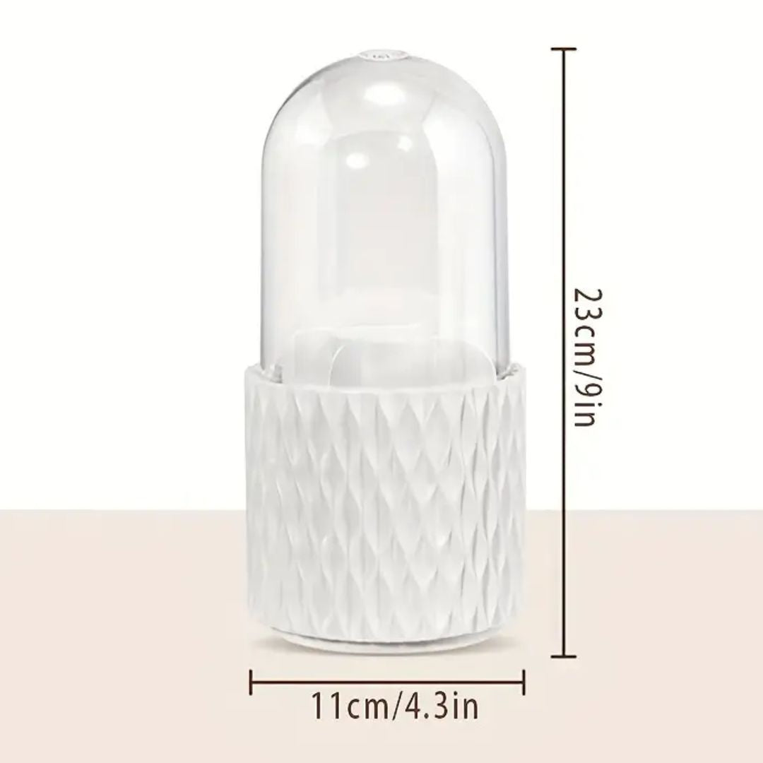 Carvallo-up Organizer ClearTurn | 360° roterbar | Stövd skyddad & stilig | Med genomskinlig lock