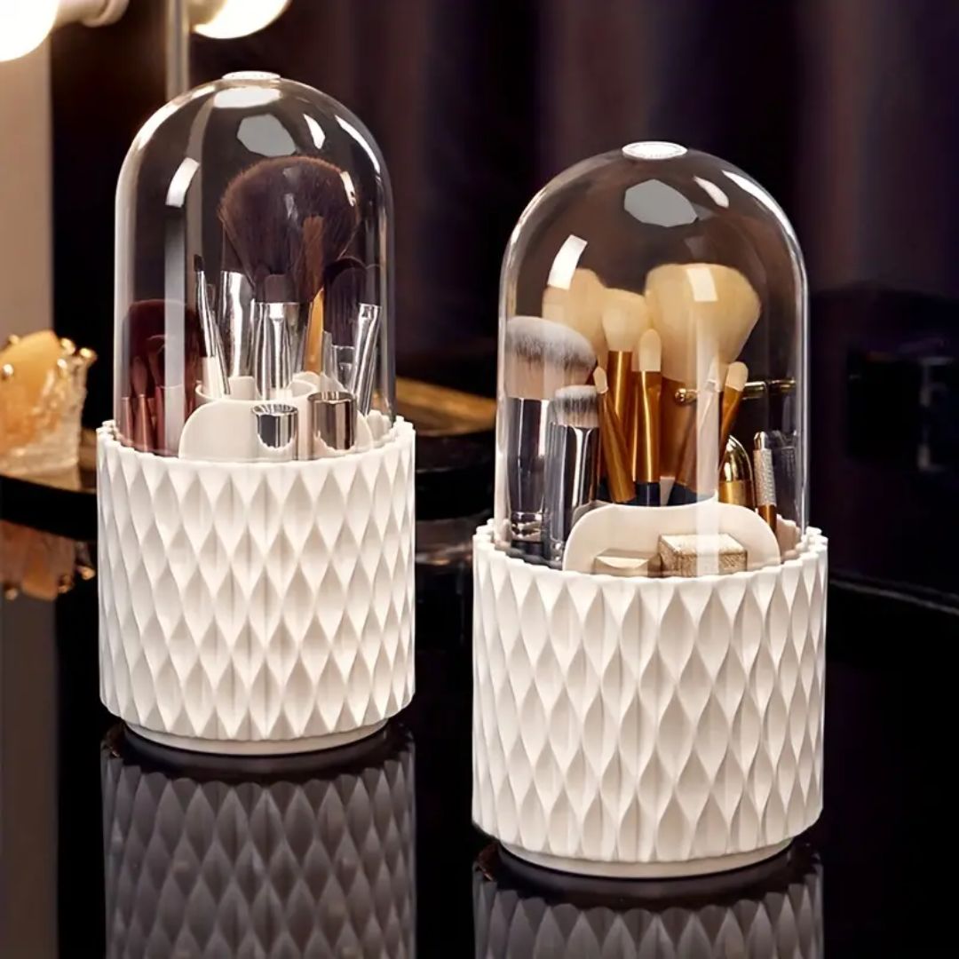 Carvallo-up Organizer ClearTurn | 360° roterbar | Stövd skyddad & stilig | Med genomskinlig lock