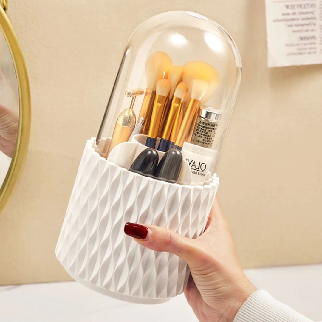 Carvallo-up Organizer ClearTurn | 360° roterbar | Stövd skyddad & stilig | Med genomskinlig lock