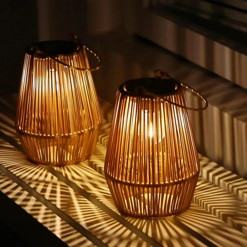Manuellt tillverkad väderbeständig solarlampa för trädgården