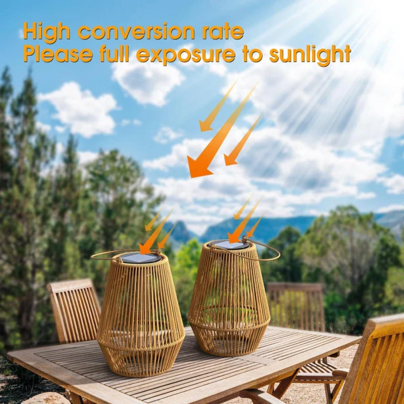 Manuellt tillverkad väderbeständig solarlampa för trädgården
