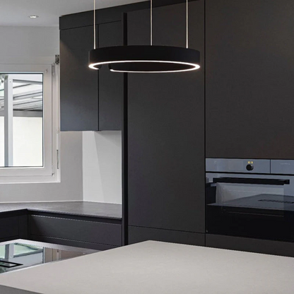 Guld LED Pendel ljus | Dimbar Varm belysning | Rund Metall &amp; Akryl Design | 2 Storlekar