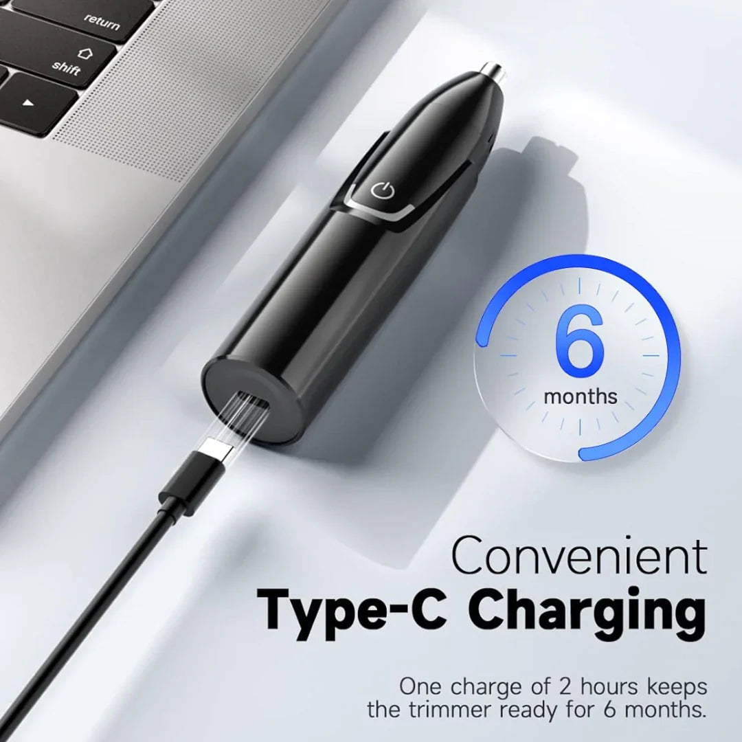 Uppladdningsbar näs- och öronhårstrimmer