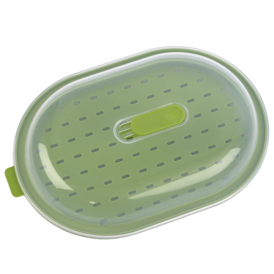 Carvallo Mikrovågs-dampkokare | Skonsam tillagning på minuter | För grönsaker & fisk | Tål diskmaskin & näringsskyddande