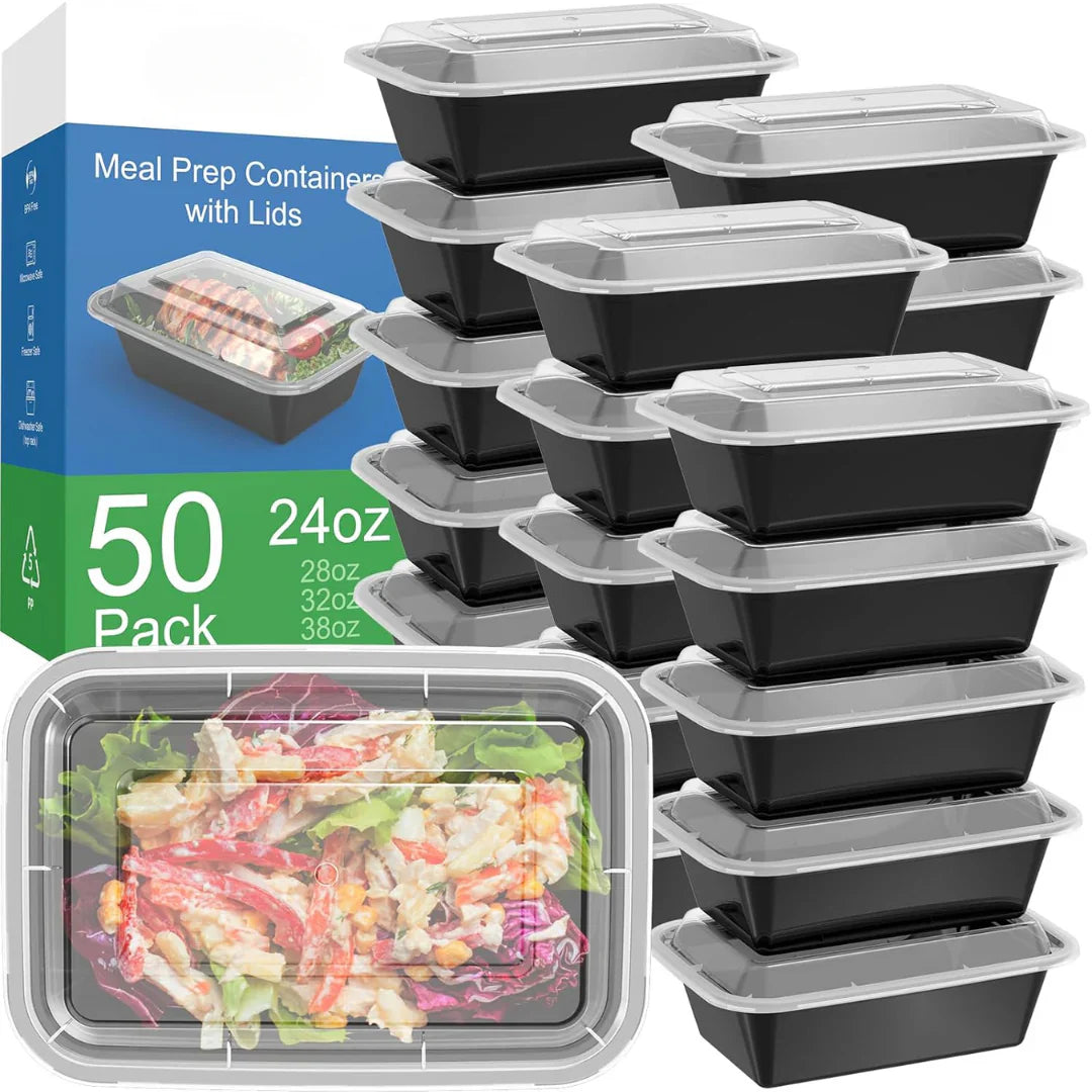 50-delat Meal-Prep-Behållarset med lock – Idealisk för måltidsförberedelse