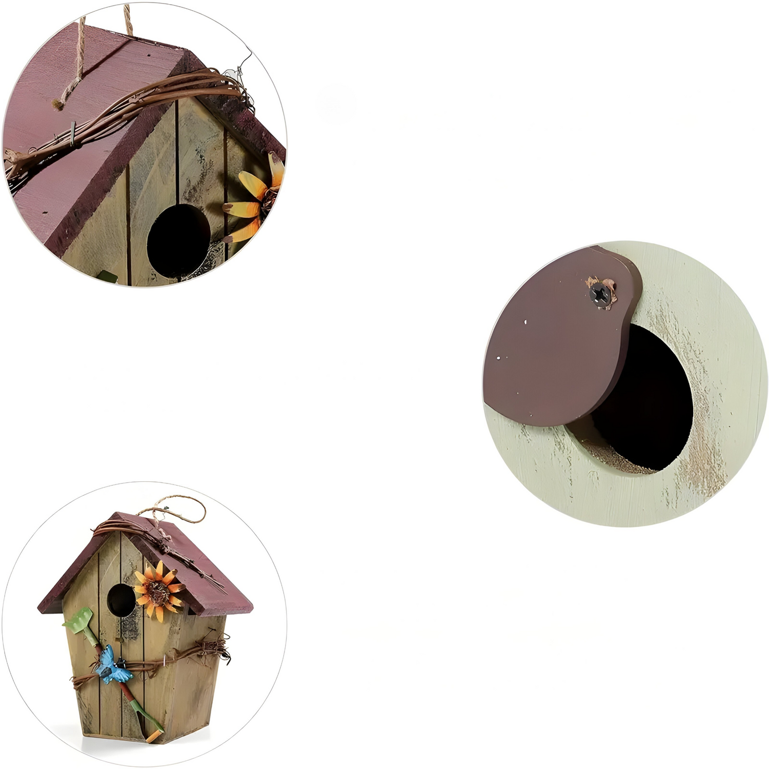 GardenPerch Nest - Dekorativt Trä Hängande Fågelhus