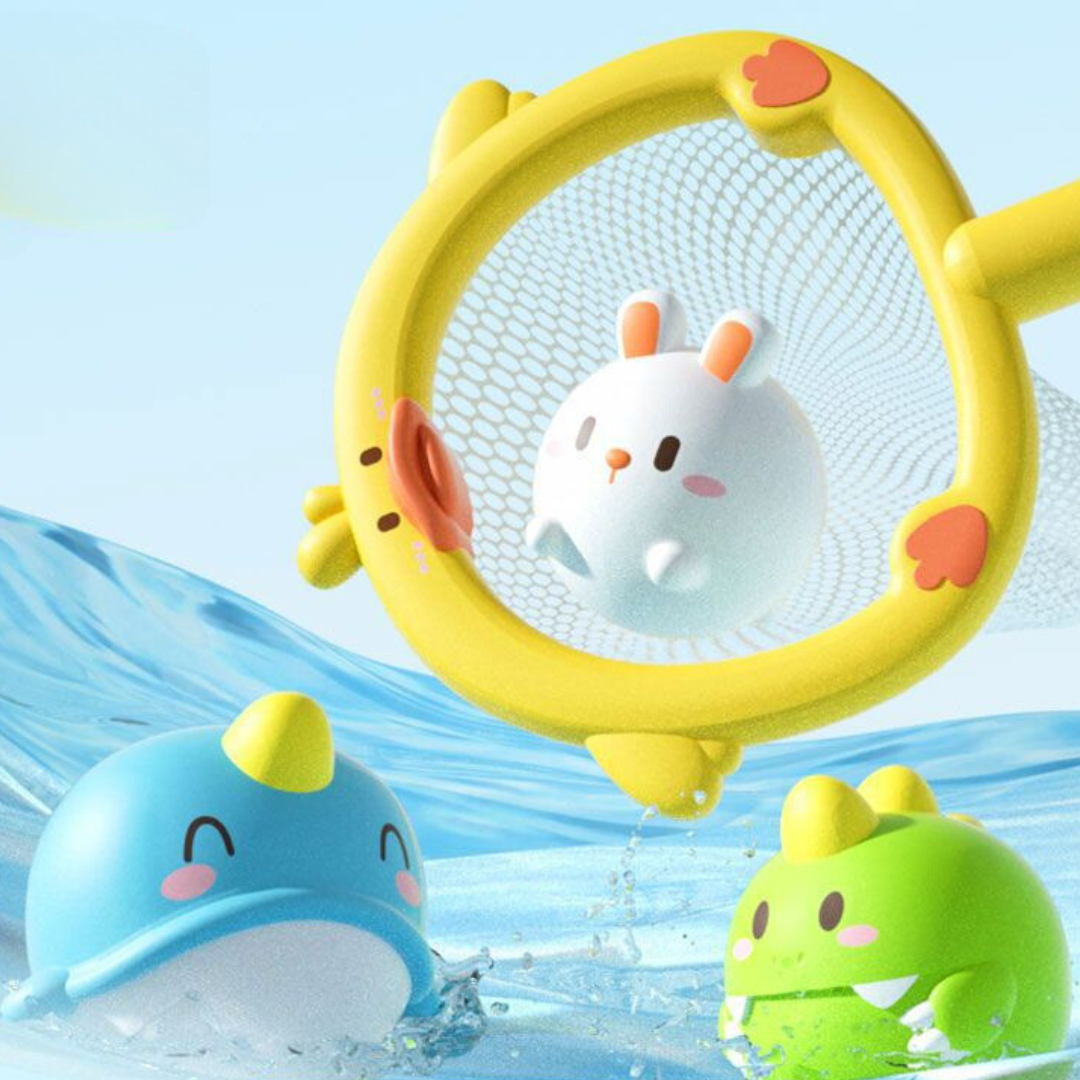 Självbelyst badleksak med nät