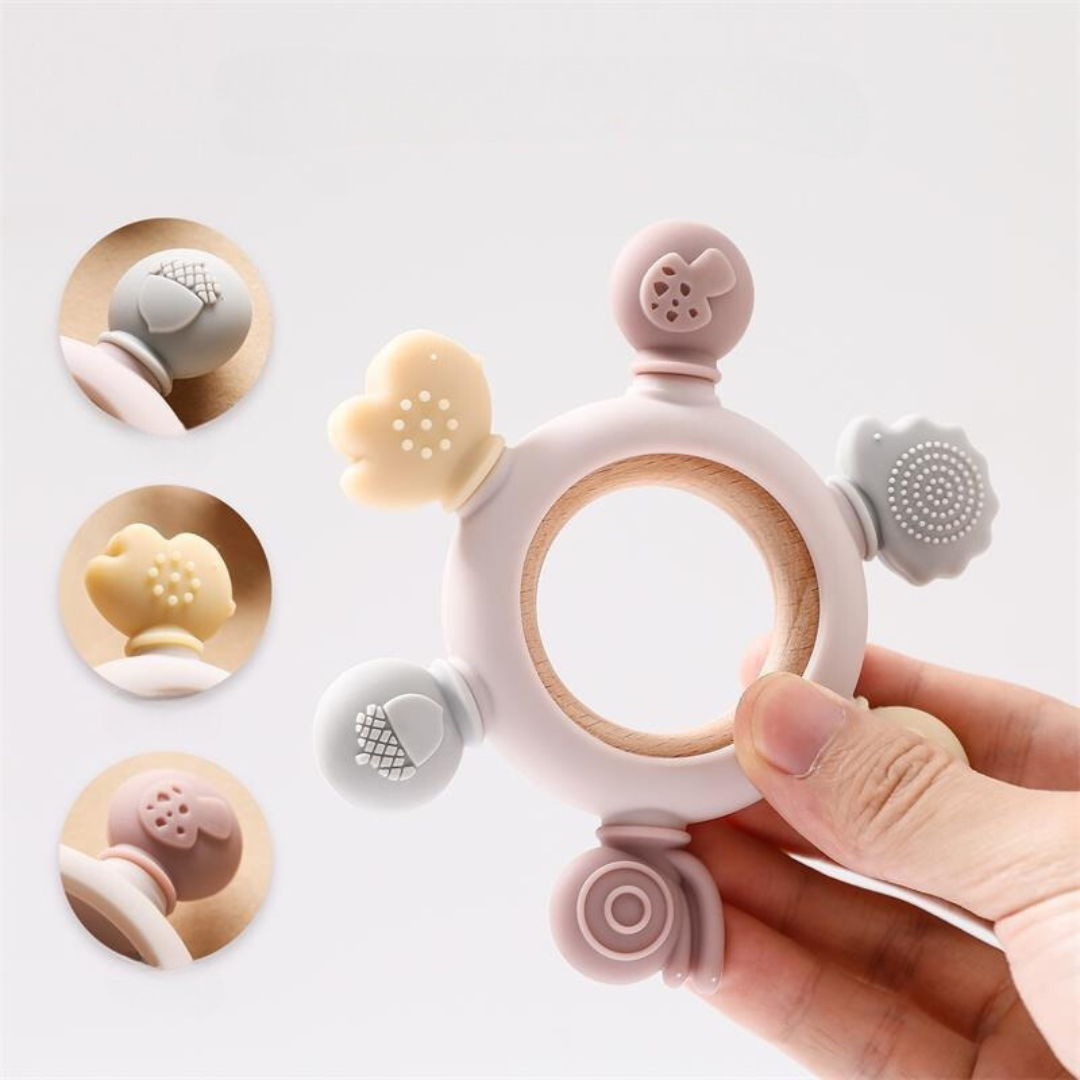 Baby Bit Toy Manufactured from Wood and Silicone