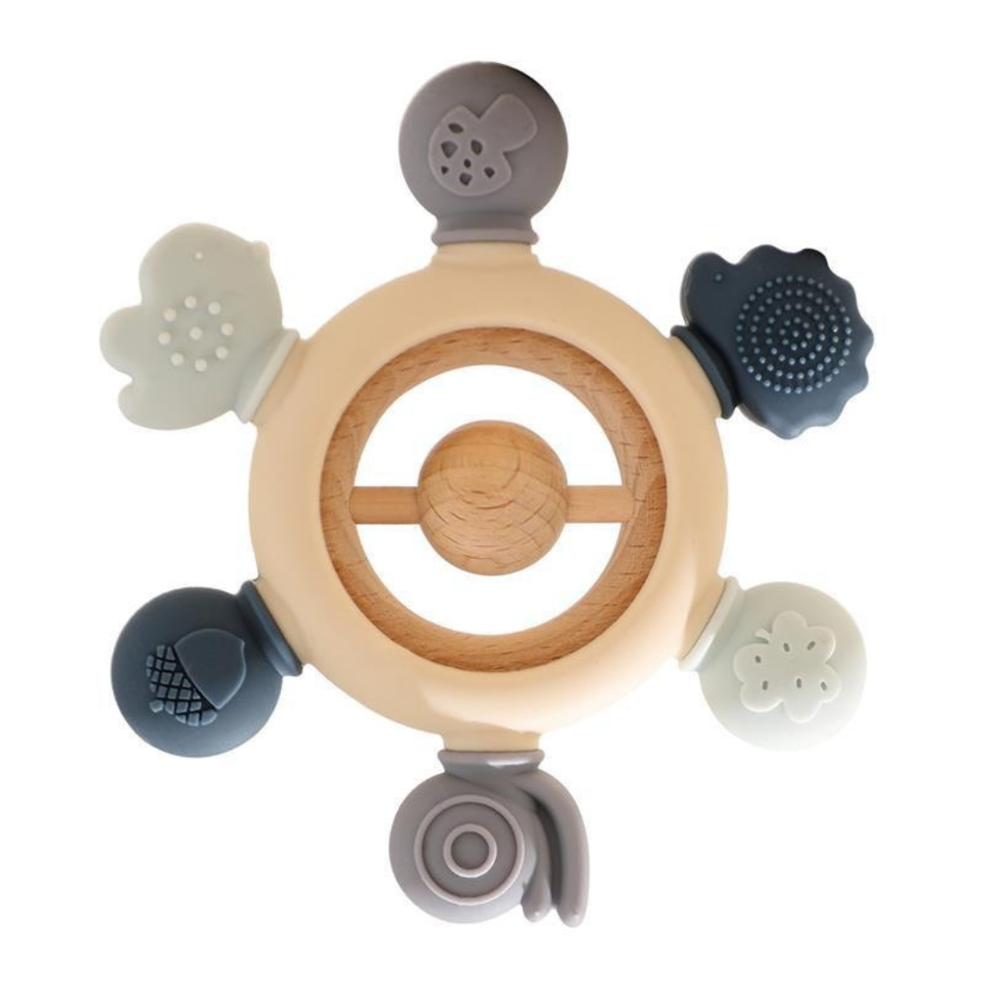 Baby Bit Toy Manufactured from Wood and Silicone