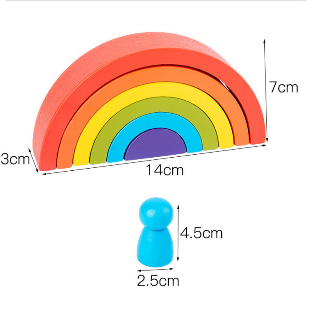 Montessori färgglada trä byggklossar
