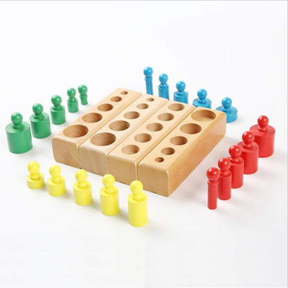 Montessori Trä Cylindrar Pussel