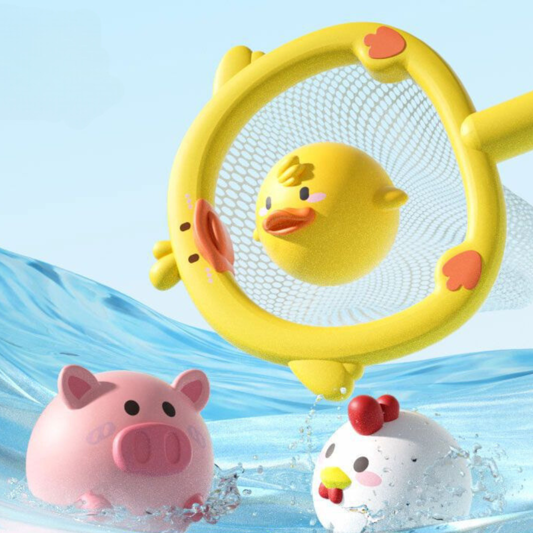 Självbelyst badleksak med nät