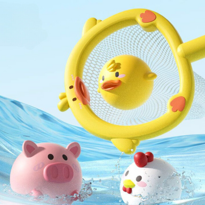 Självbelyst badleksak med nät