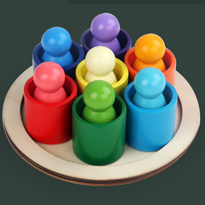 Montessori färgglada trä byggklossar