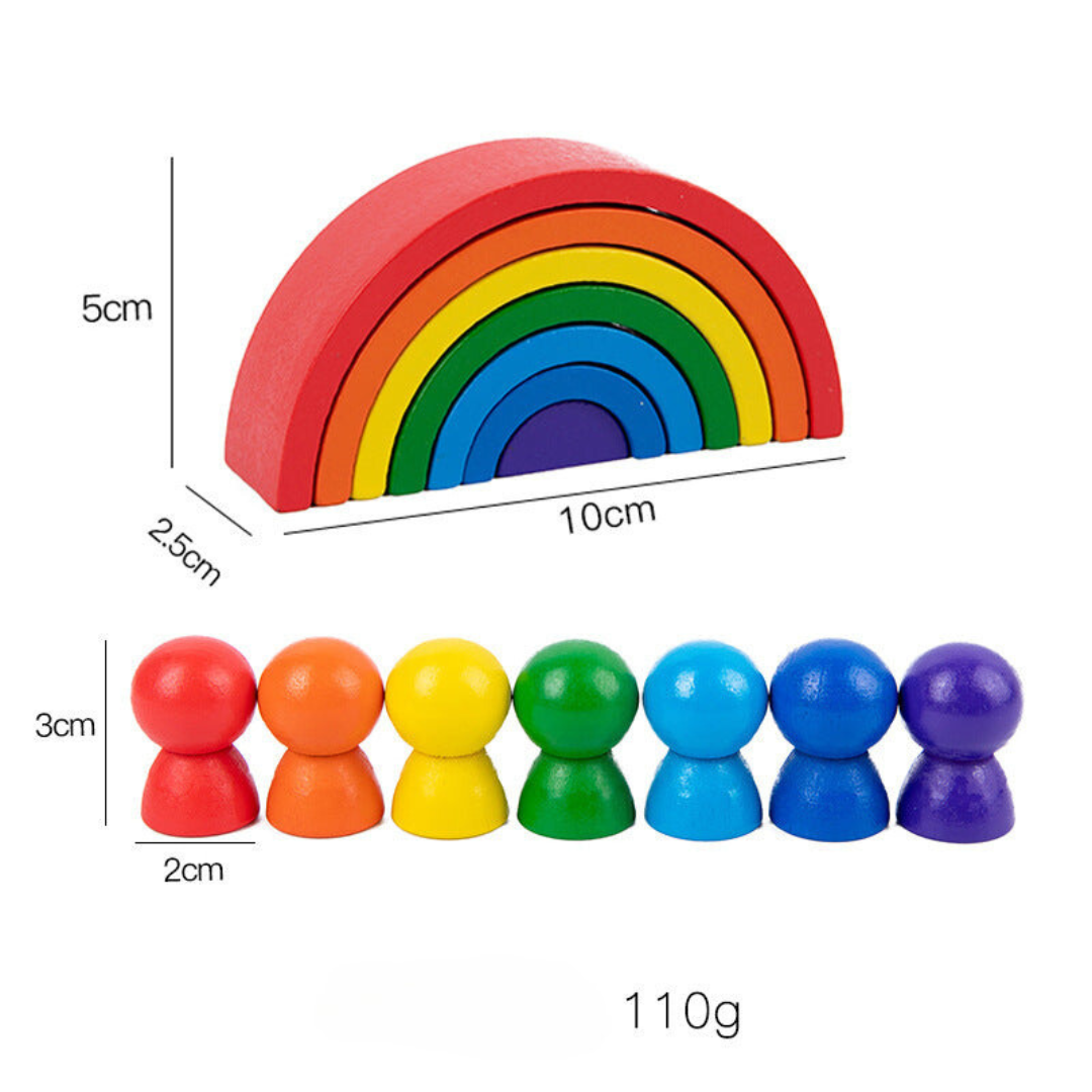 Montessori färgglada trä byggklossar