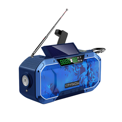 Carvallo Multi-Radio Nödradio med vev och solpanel | 5000–10000 mAh Powerbank | LED-ljus och SOS-larm | Kompakt och Robust