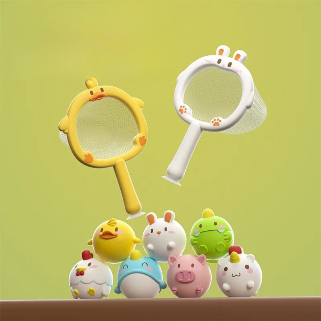 Självlysande badleksak med håv