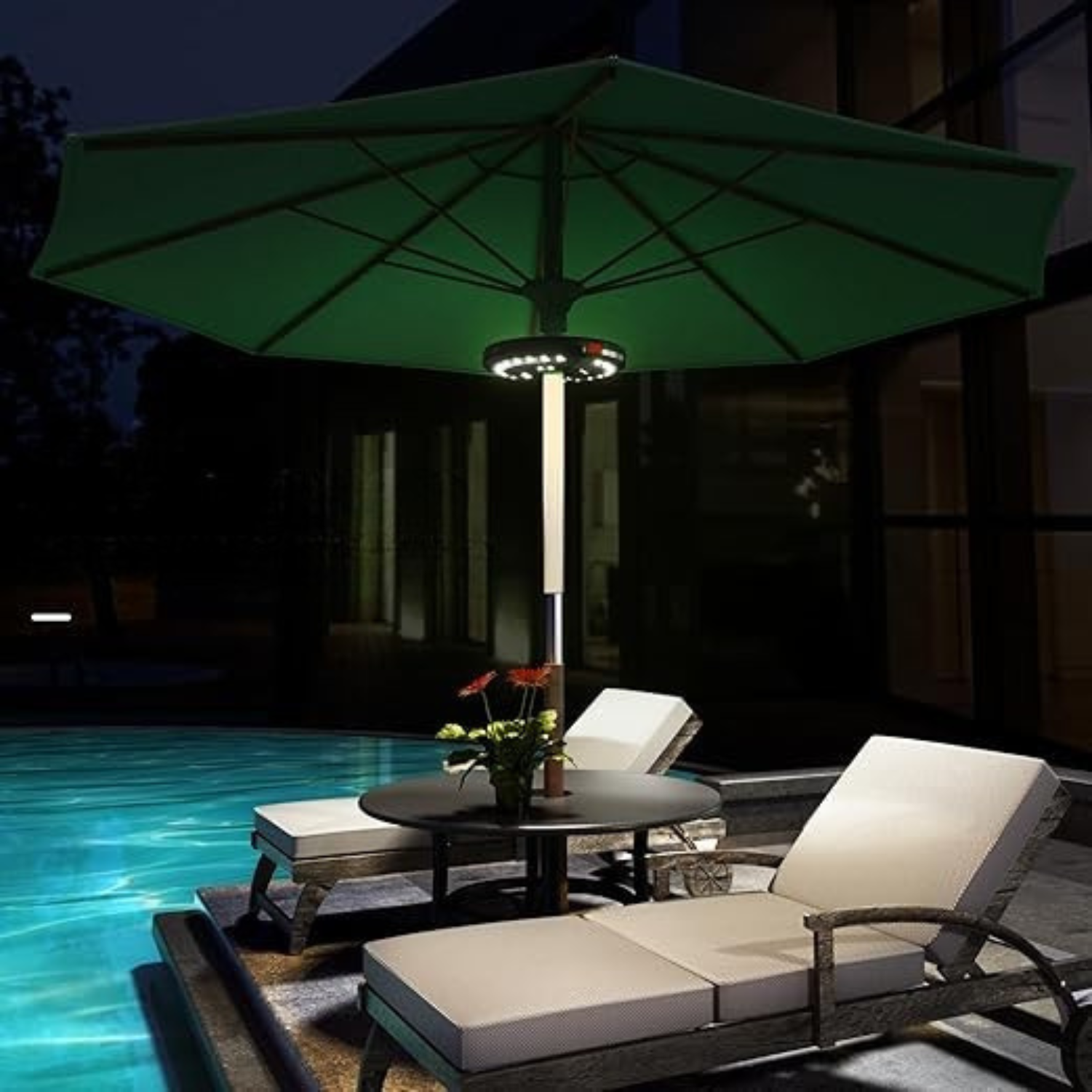 GlowShade Disc - Terrassparasol-lampa med 3 ljusstyrkenivåer