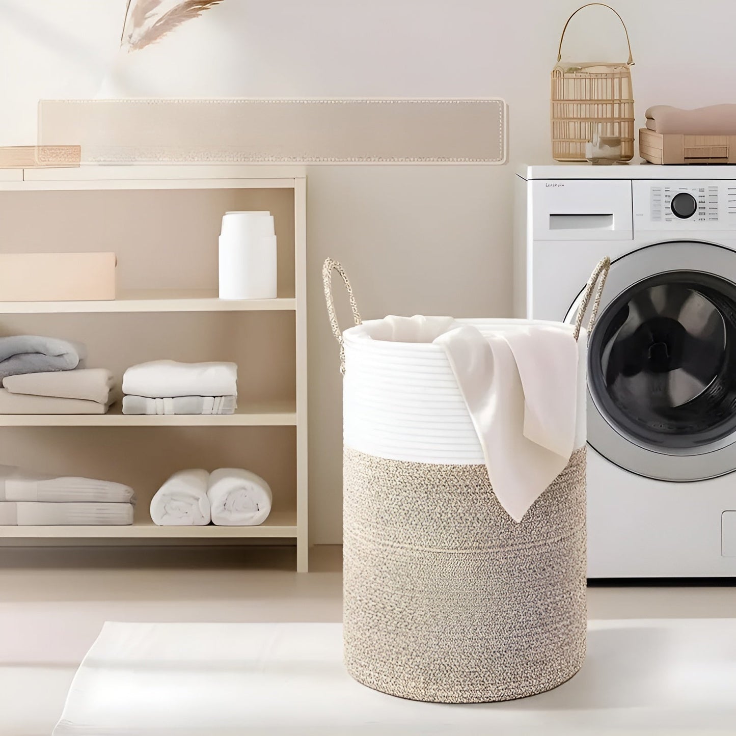 ClutterCatcher Korg - Fällbar Stor Förvaring Flätad Tvättkorg