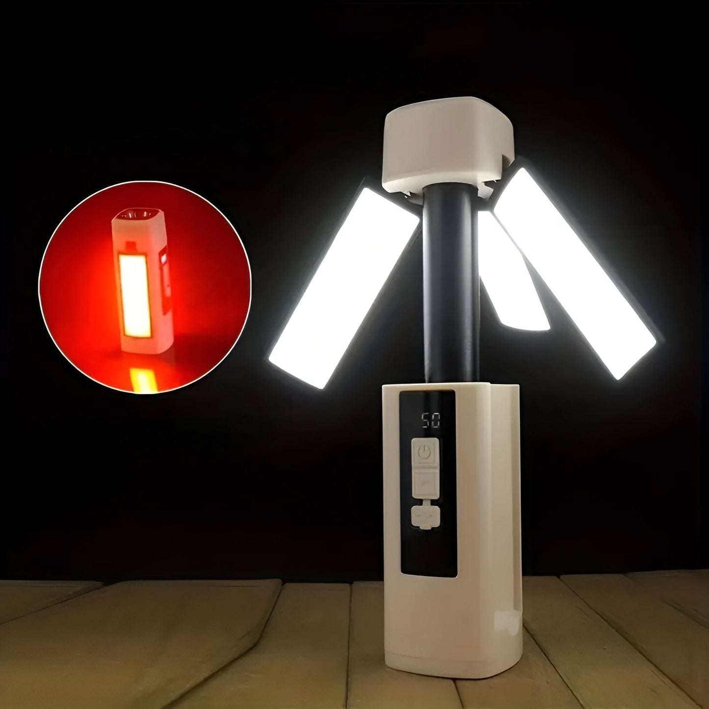 Carvallo Campinglampa LED | USB-laddning & 360° rotation | Fällbar & Vattentålig | Uppladdningsbar | Kompakt