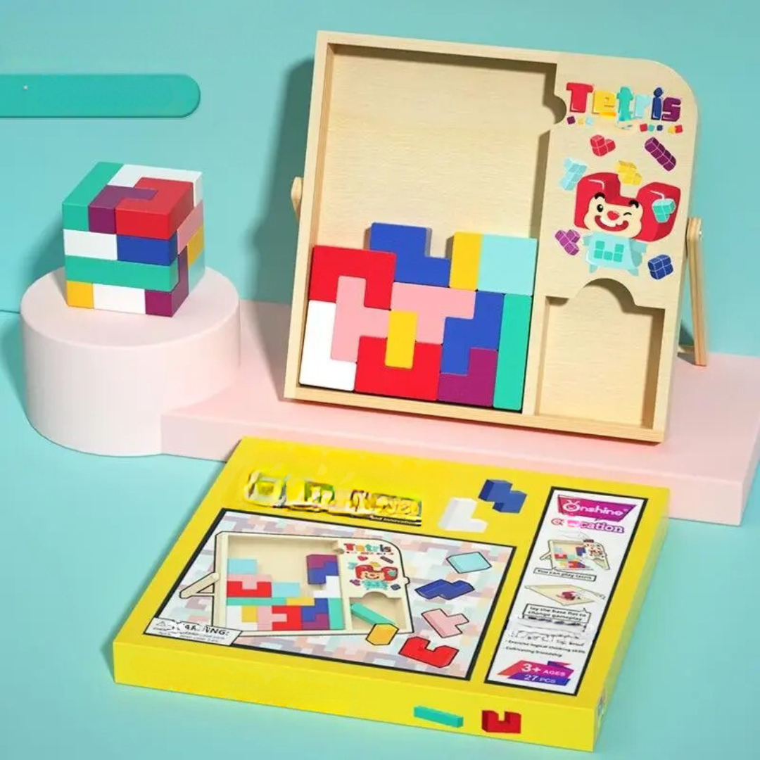 Trä Tetris pusselspel