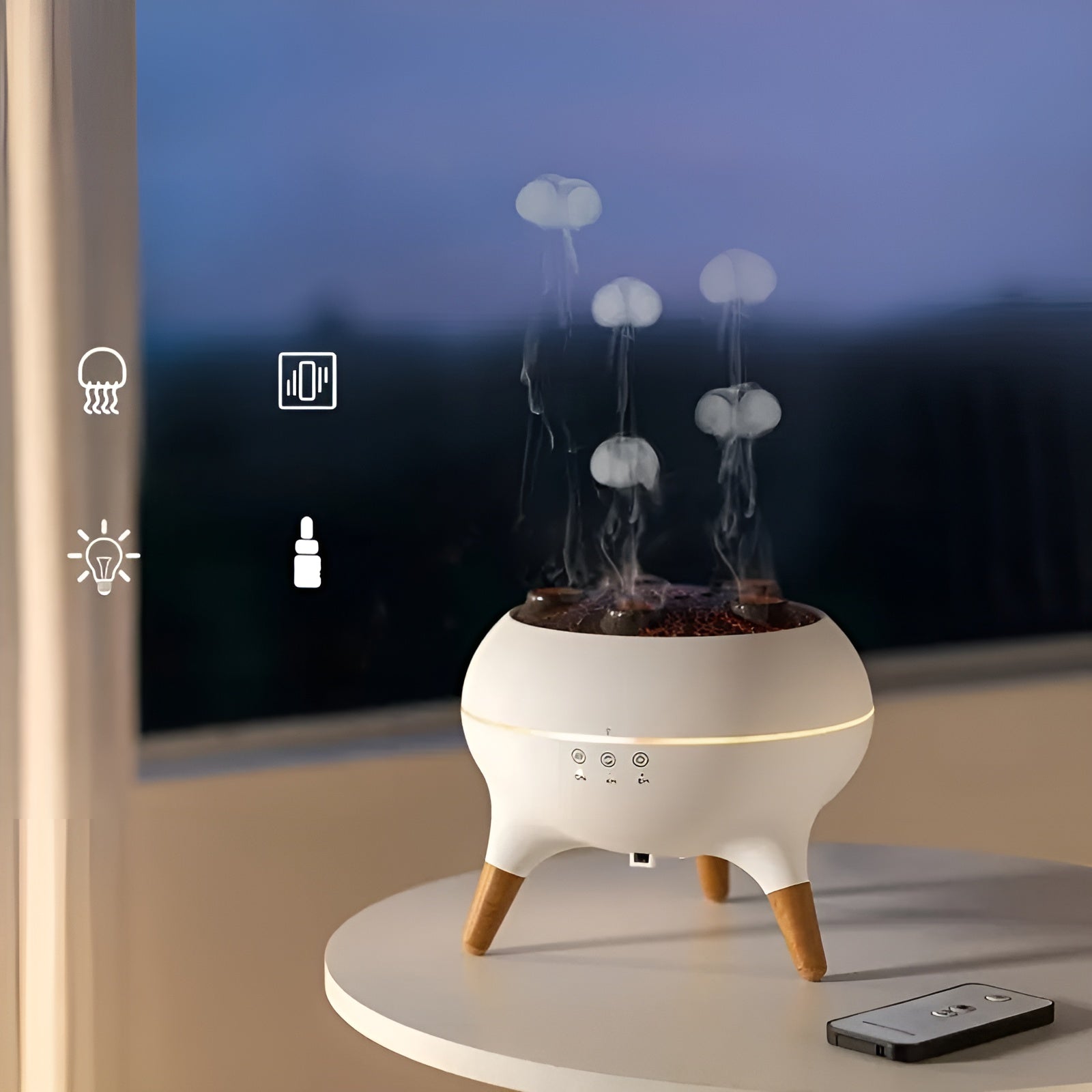 Aromadiffusor i manetform – färgväxling &amp; fjärrkontroll | Luftrengörare för hemmet &amp; kontor