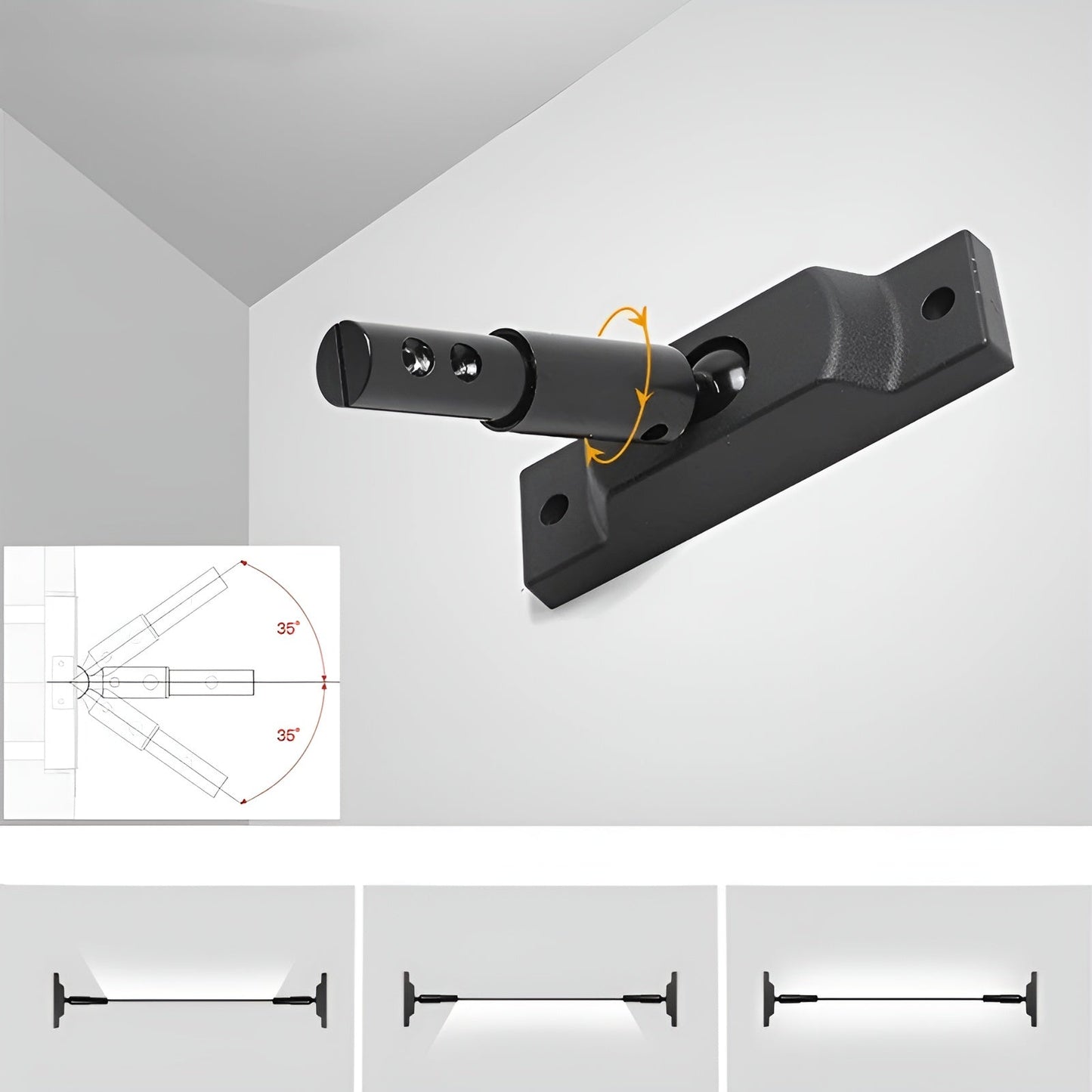 LED-vägglampa i linjärt design – Slank design i stål | För vardagsrum och sovrum