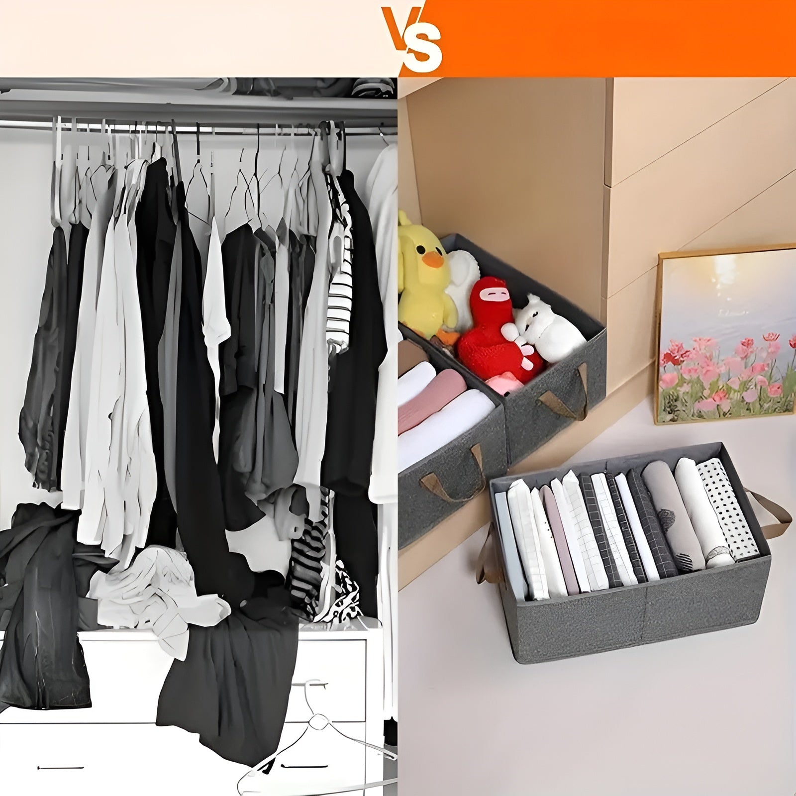 Fällbara förvaringskorgar – Praktiskt 3-pack | Idealisk för kläder, leksaker och mer