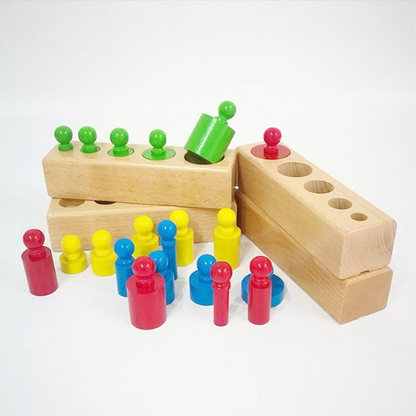 Montessori Trä Cylindrar Pussel