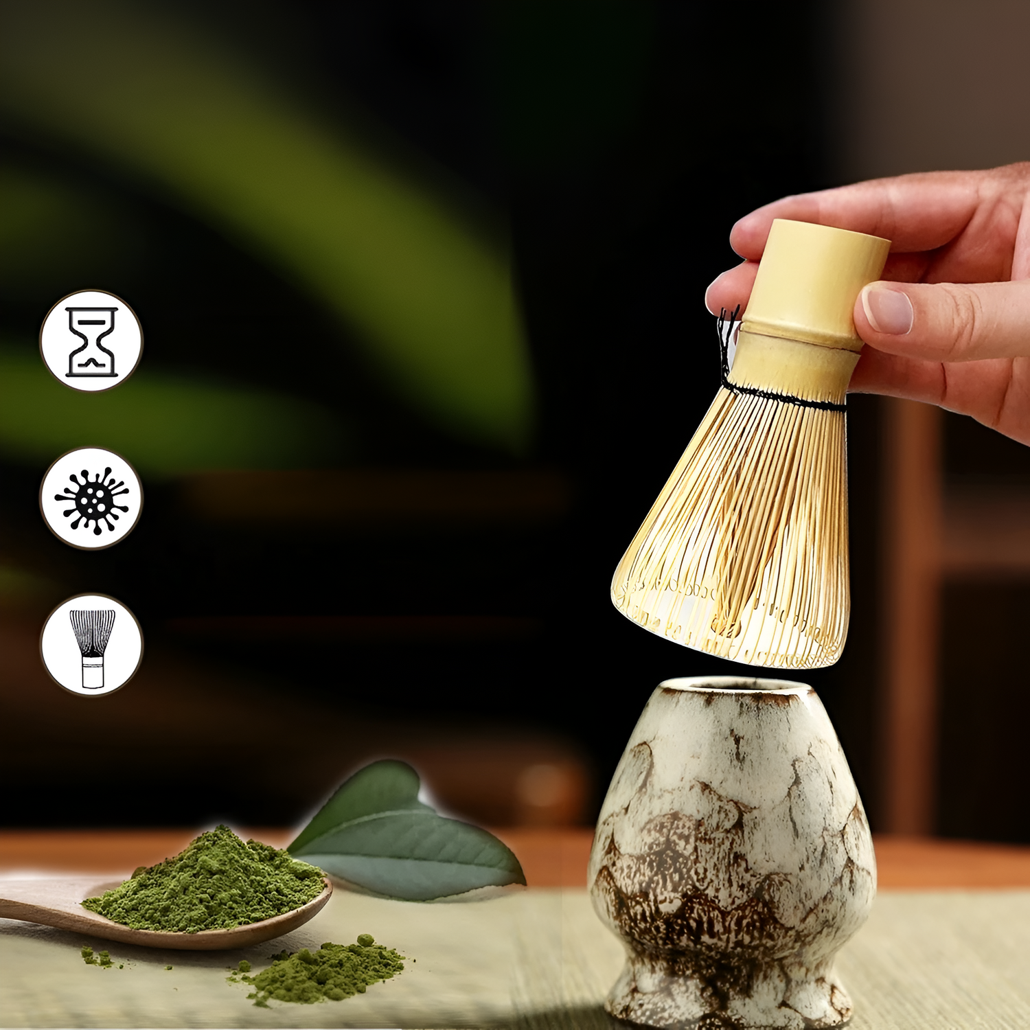 Matcha-te-set – 6-delat tillbehör för traditionell beredning | Hög kvalitet och autentisk