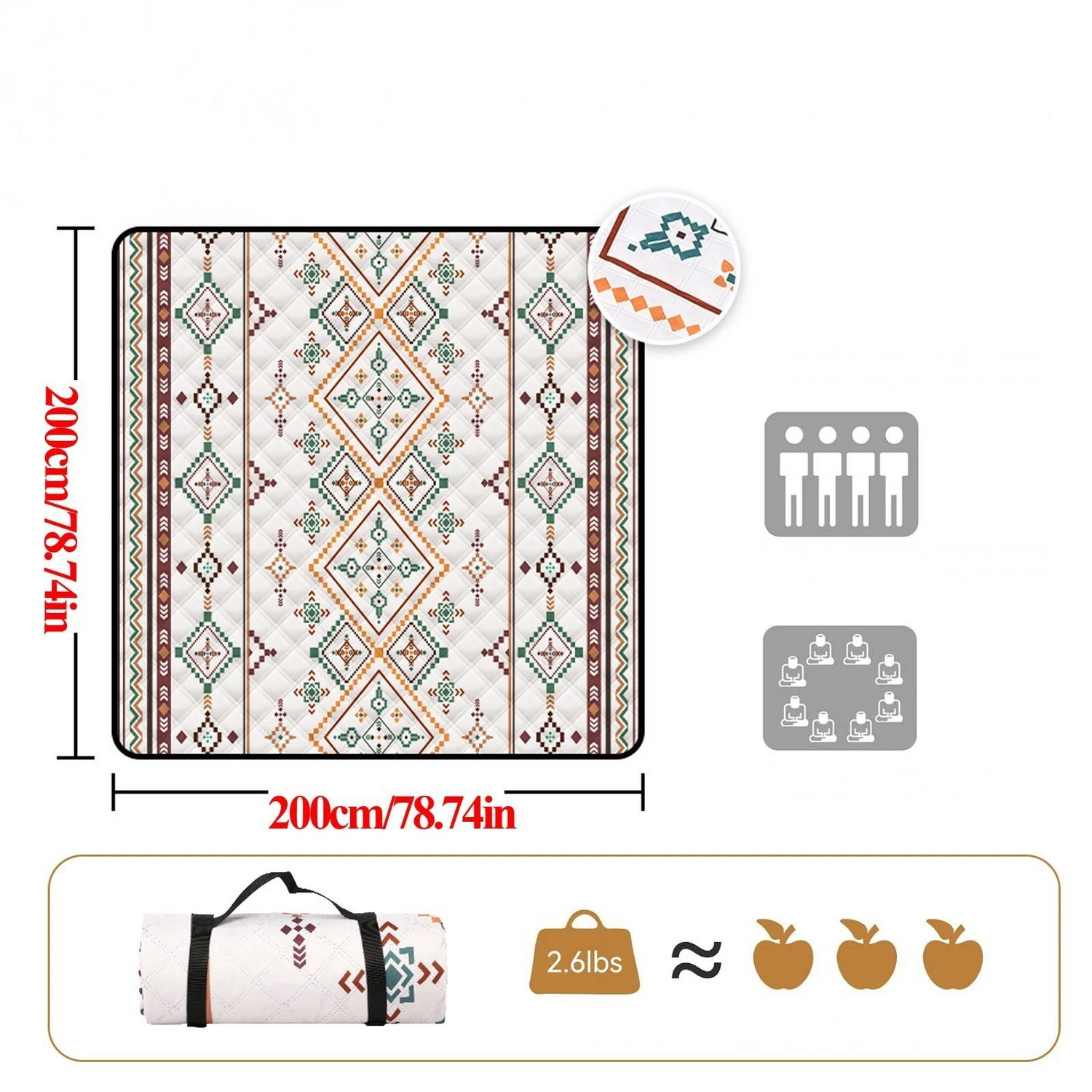 Fällbar Picknickfilt – Vattentät &amp; Sandfri | Perfekt för utomhusäventyr