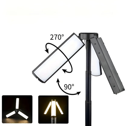LED Campinglampa med USB – Fällbar &amp; Uppladdningsbar | 270° Svängarm &amp; Flera Ljusstyrkor