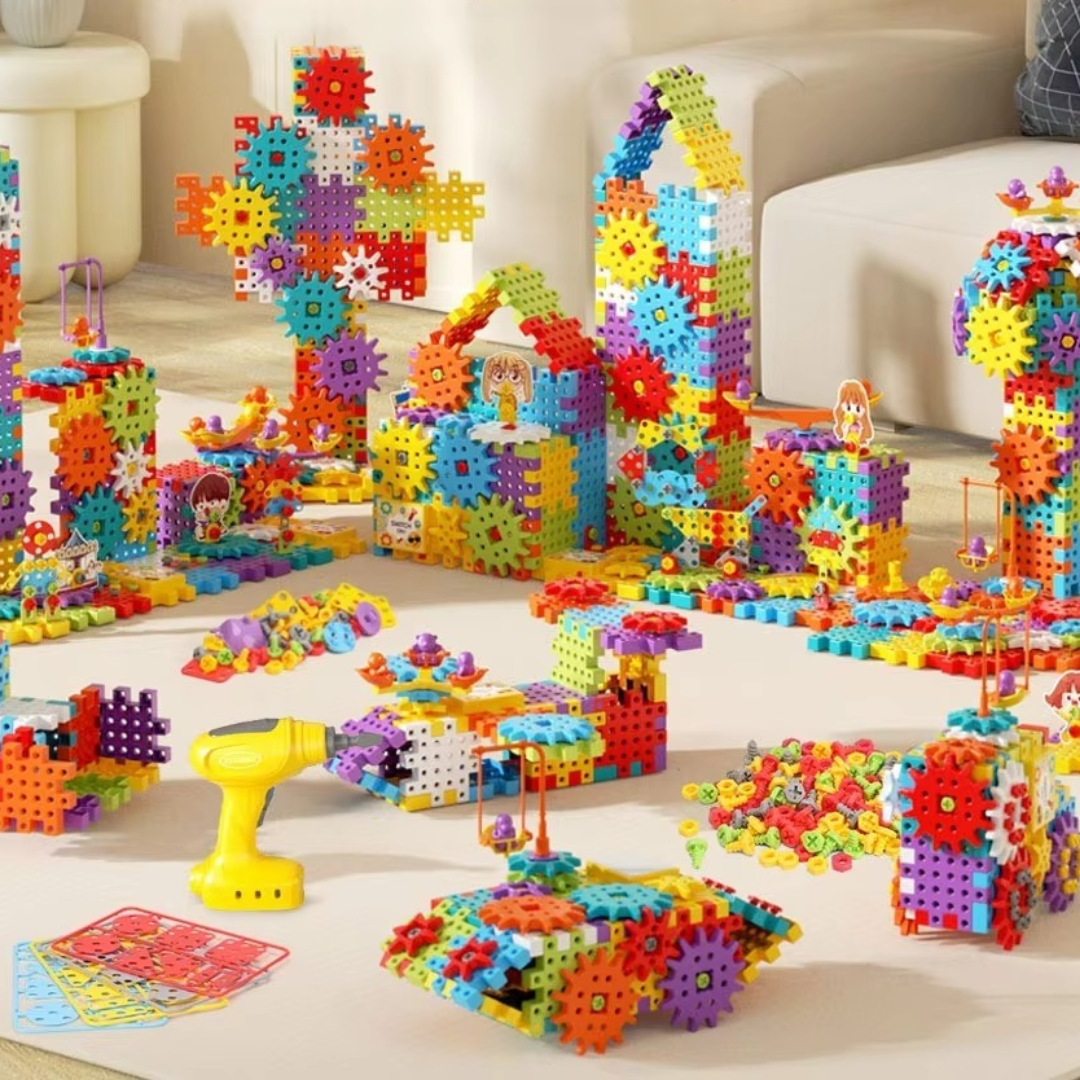 Montessori 3D växel- och pusselblock