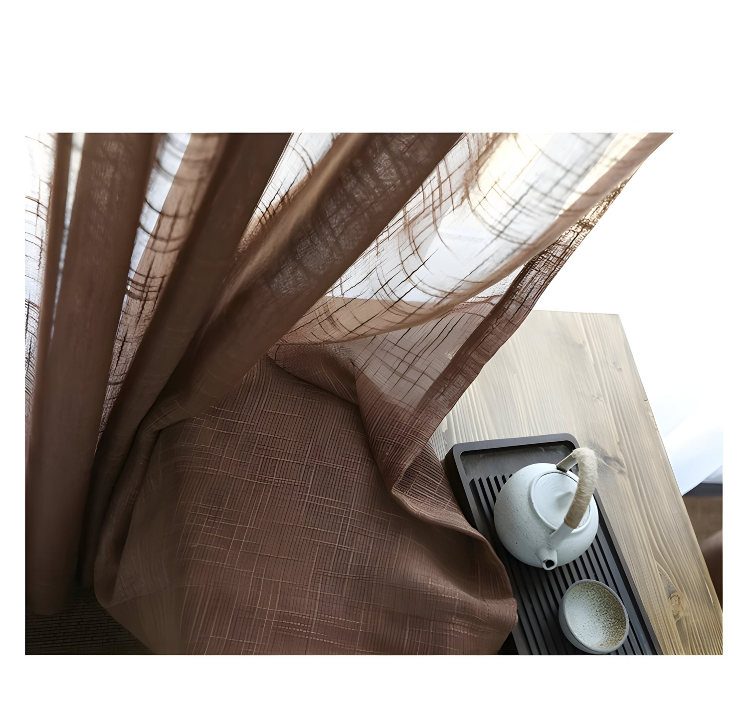 HikariVeil Gardiner - Japansk Stil Halvgenomskinliga Integritetsgardiner