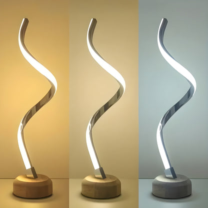 RusticGlow Lampa – Modern LED Trä Bordslampa