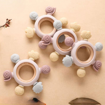 Baby Bit Toy Manufactured from Wood and Silicone