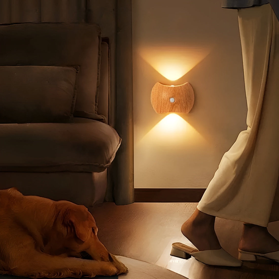 LED-vägglampa med rörelsesensor – uppladdningsbar &amp; smart | Ideal för sovrum &amp; hall