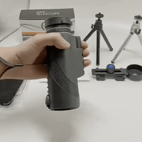 Royallure Bärbar HD Monokulärteleskop med Smartphonehållare och Stativ