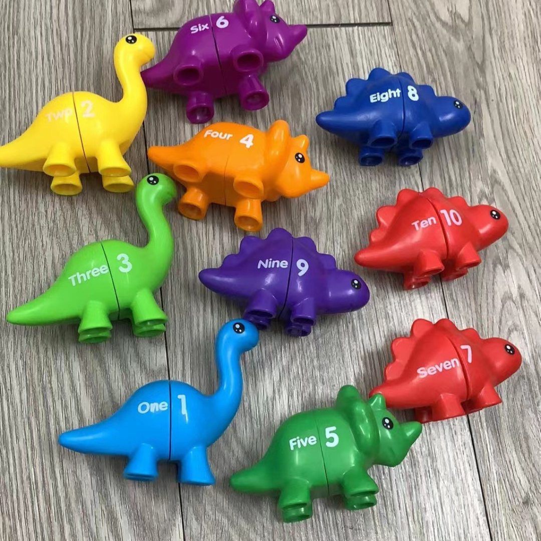 Utbildande Montessori färger dinosaurie sorteringsspel set