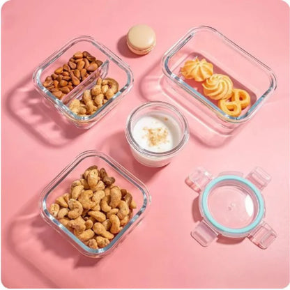 Glas-Freshkeeping-doser Set – Lufttäta förvaringsbehållare med lock för kök &amp; Meal Prep