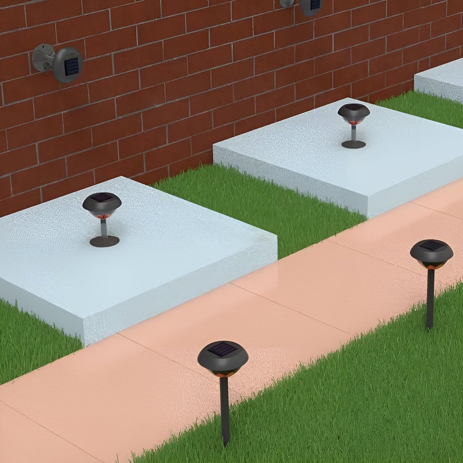 Solarlampor för utomhusbruk – 2 stycken LED trädgårdsbelysning med skymningssensor | Automatiskt på/av