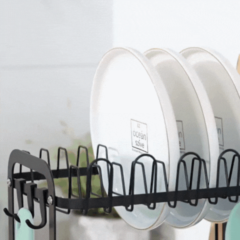 Royallure 2-Tier Diskställ med Rännkorg Kök Bänkskivor Skål Organisatör