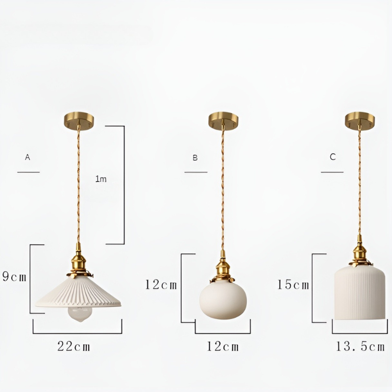 AmberZen Light – Vintage Keramik Glas Hänglampa