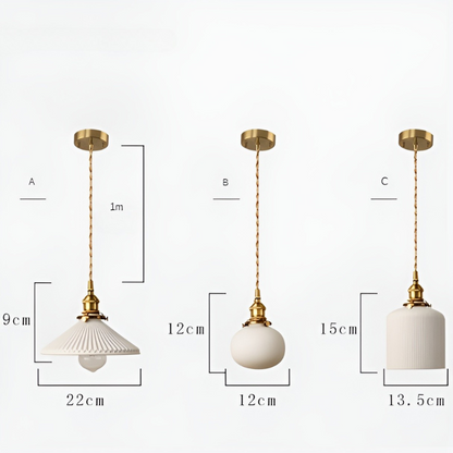 AmberZen Light – Vintage Keramik Glas Hänglampa