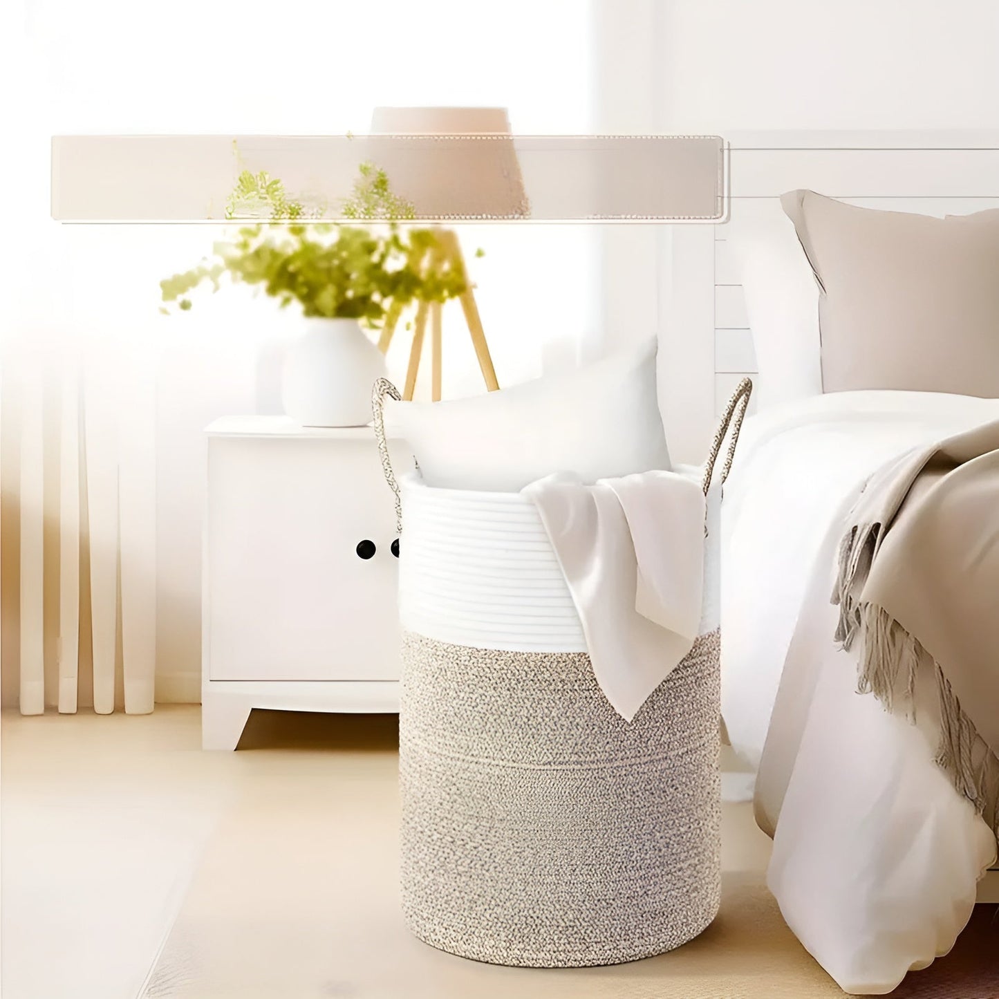 ClutterCatcher Korg - Fällbar Stor Förvaring Flätad Tvättkorg