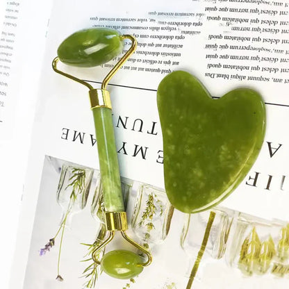 Instant Glow Gua Sha &amp; Jade Roller Set | För strålande hud och naturlig avslappning
