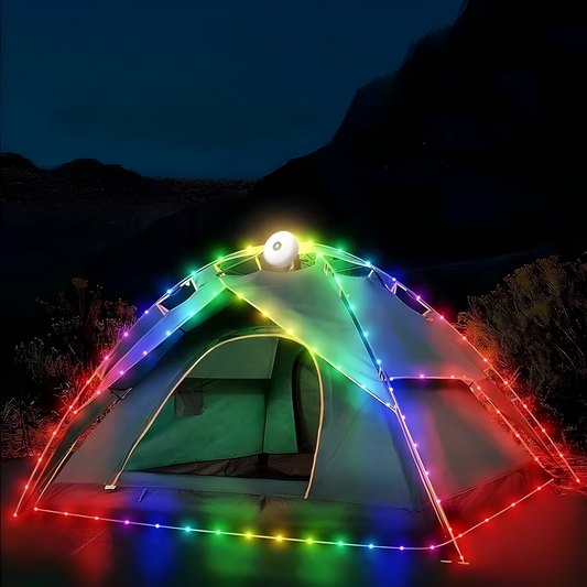 Carvallo LED-tältljusband | Vattentålig & Flexibel | För Utomhus & Camping | Militärgrön