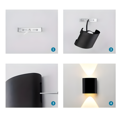 LumoStair - Minimalistisk LED-vägglampa 3-pack