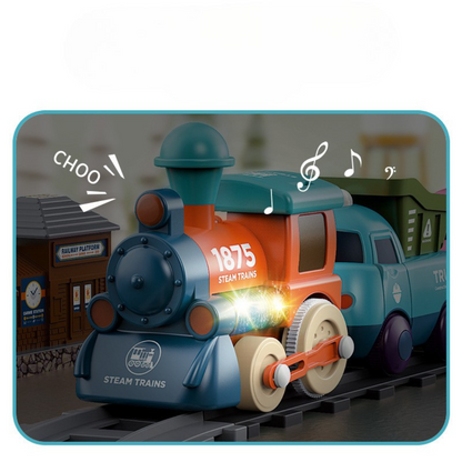 Musical train game with different carriages