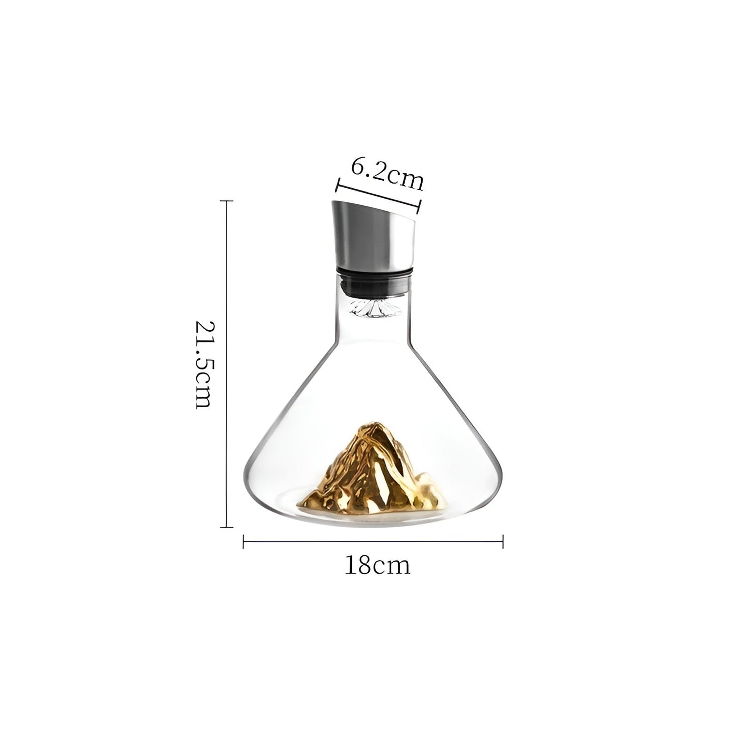 Kristallwhisky-vinkaraff – Handgjord och blyfri | 1500 ml karaff för bar och hem